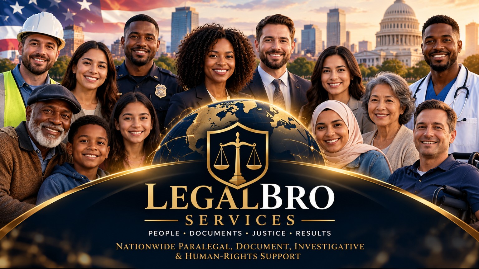 LegalBro Services provides nationwide paralegal, document, investigative and human-rights support for diverse communities